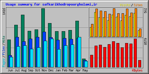 Usage summary for safkarikhodropoorgholami.ir